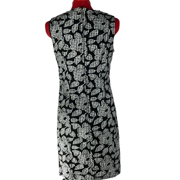 Karl Lagerfeld Paris Sleeveless Shift Dress Black White Abstract Size 4 - Picture 4 of 16